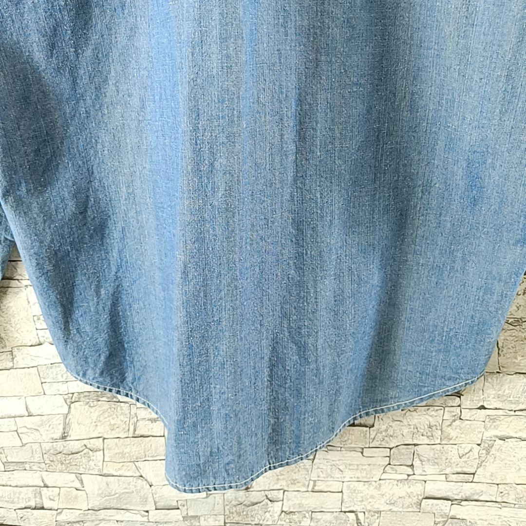 美品✨エヴィス デニムシャツ ダンガリーシャツ 刺繍カモメ 大きいサイズXL