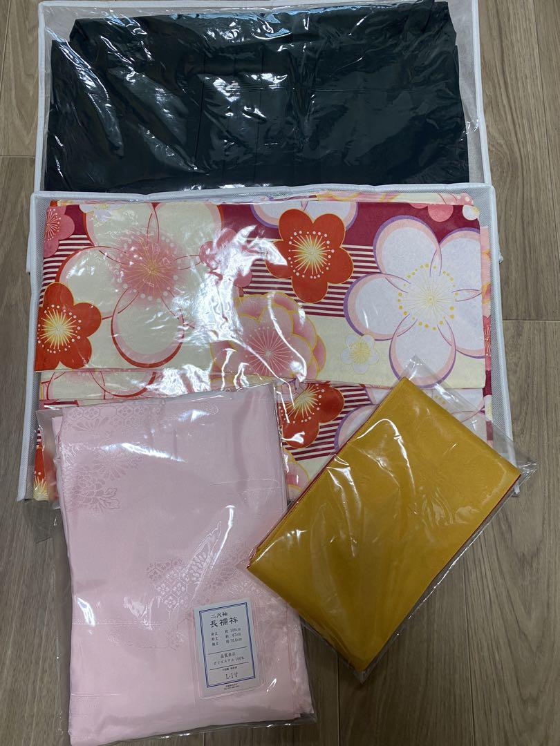 卒業式袴  小学生　紐下丈91cm   4点セット(着物/袴/帯/長襦袢)