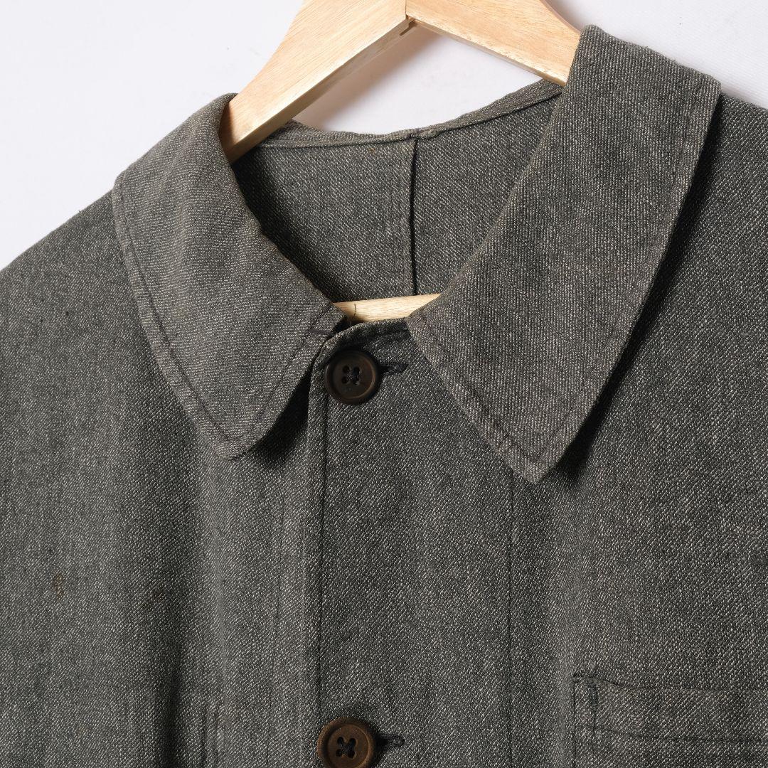 希少　30-40s フランス VETRA　ブラックシャンブレー　アトリエコート