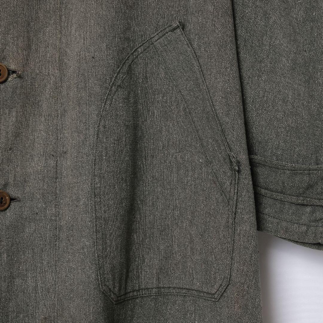 希少　30-40s フランス VETRA　ブラックシャンブレー　アトリエコート
