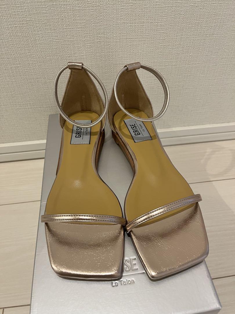 新品　ルタロン　アンクルストレッチサンダル　ゴールド