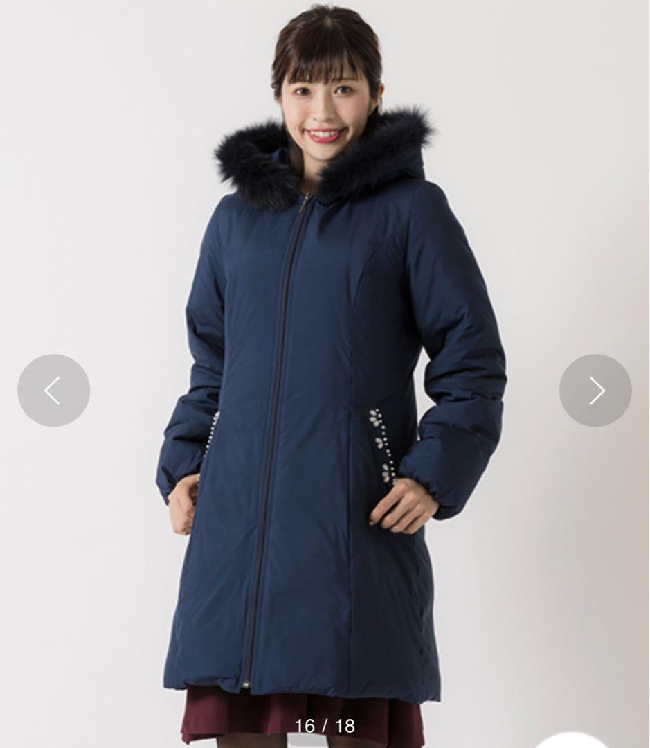 ★タグ付き新品★ルゥデルゥ フォックスファー Aライン ダウンコート ビジュー