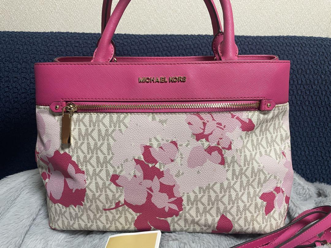 MICHAEL KORS 花柄ハンドバッグ ピンク