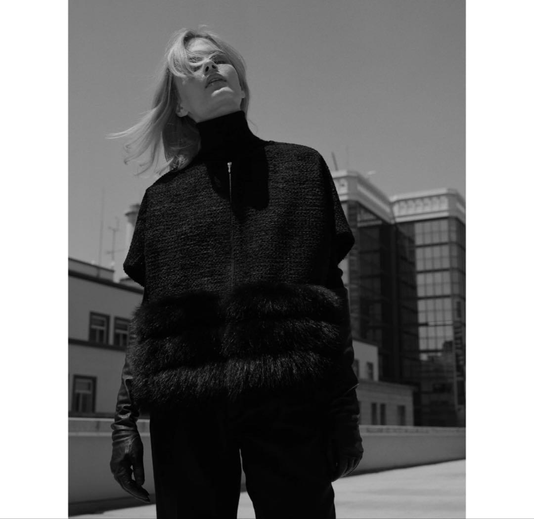 新品未使用　DRAWER　ファーツイード ジレ