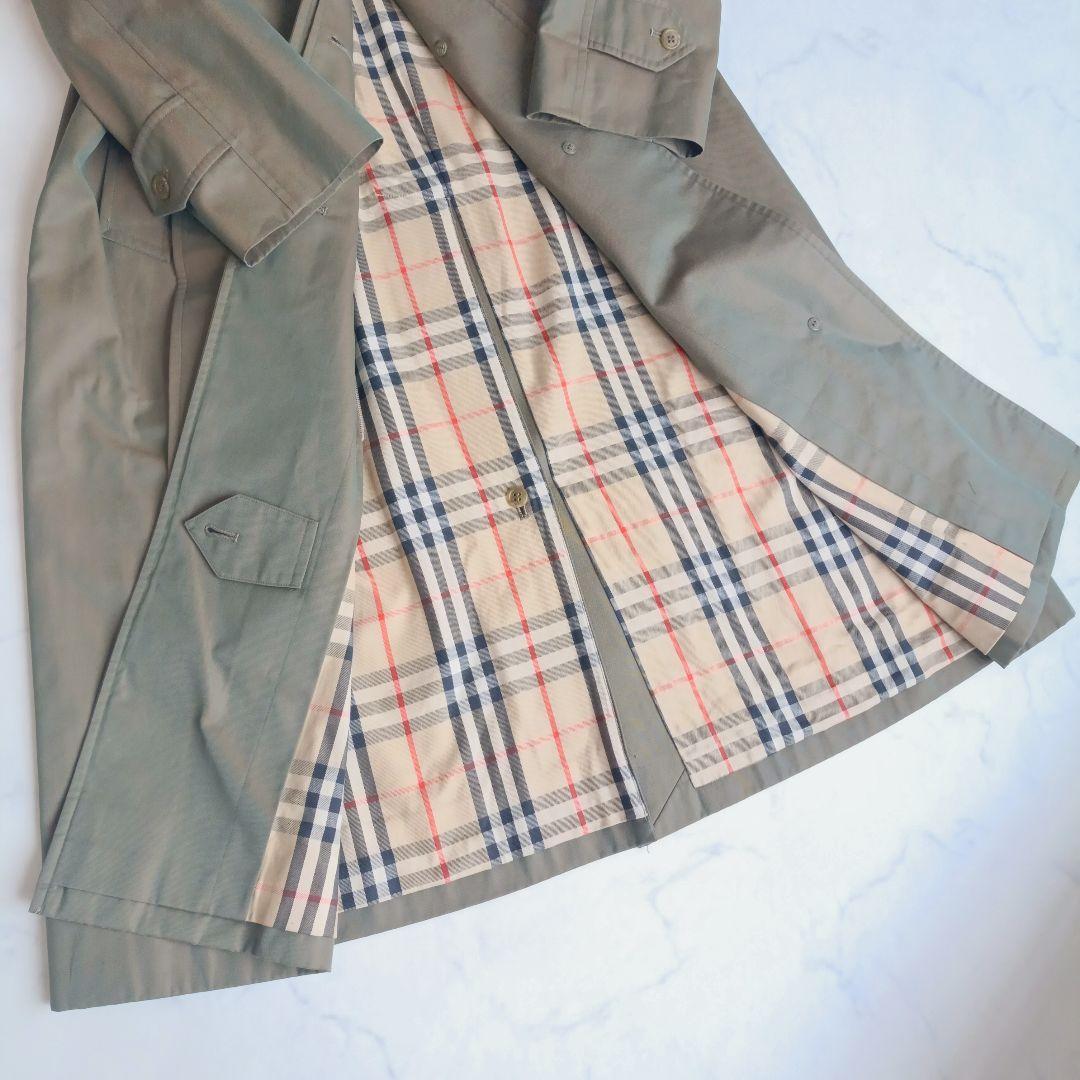 希少❁玉虫色 Burberry 白タグ ステンカラーコート ノバチェック