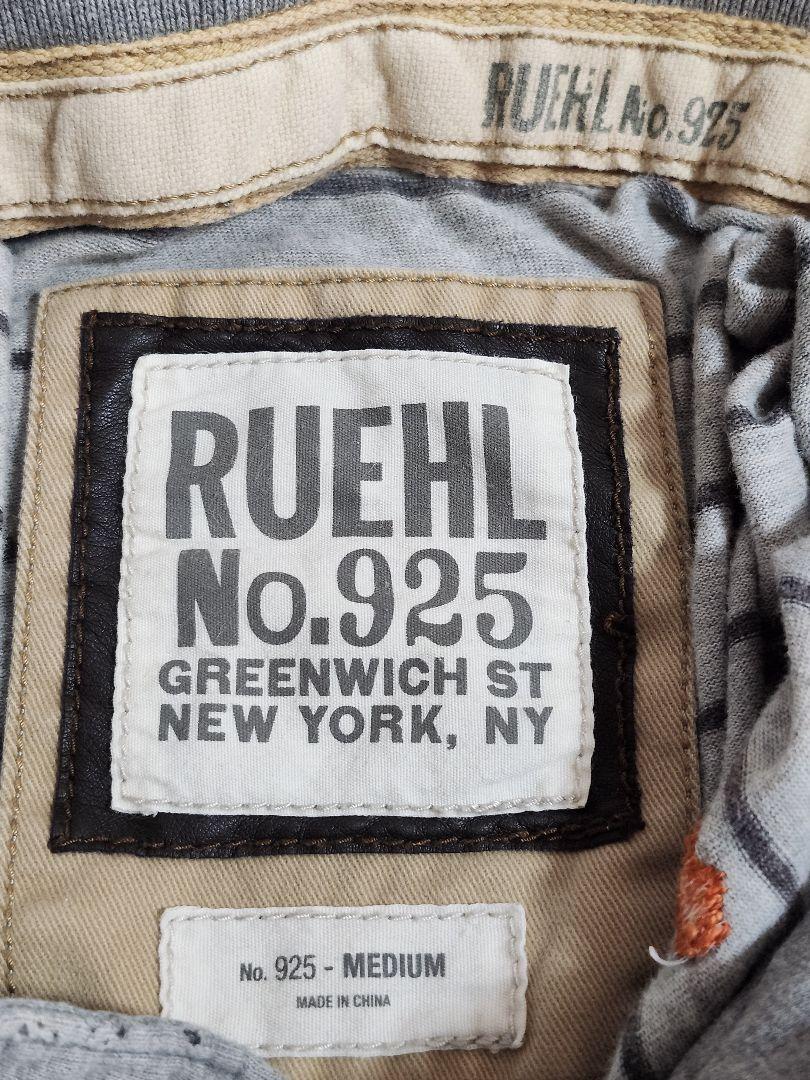 RUEHL No.925 グレー ストライプ ポロシャツ Mサイズ