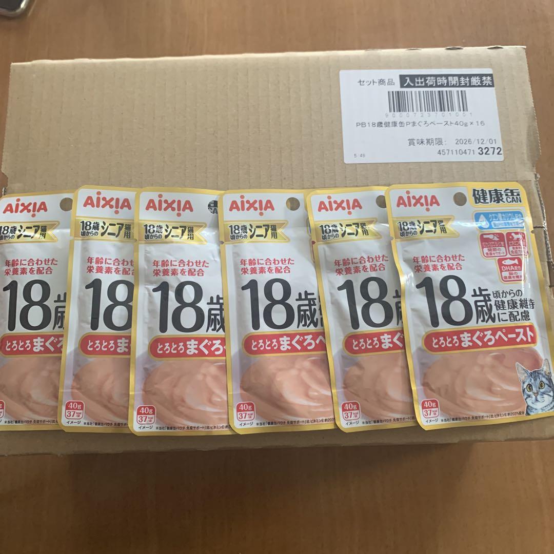 アイシア　健康缶 総合栄養食　キャットフード高齢猫18歳まぐろペースト 102個