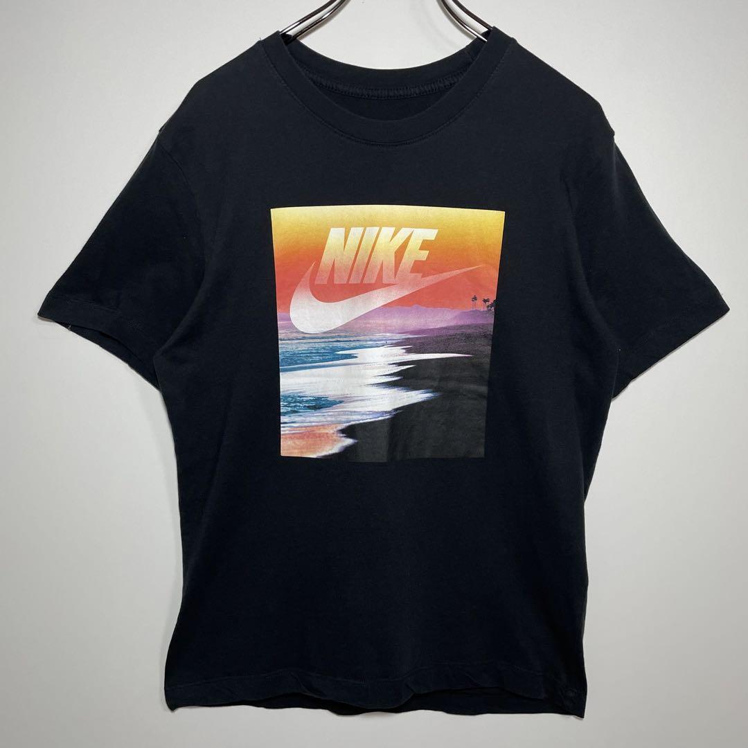 NIKE ナイキ Tシャツ サイズM デカロゴ 景色 風景 アート 希少
