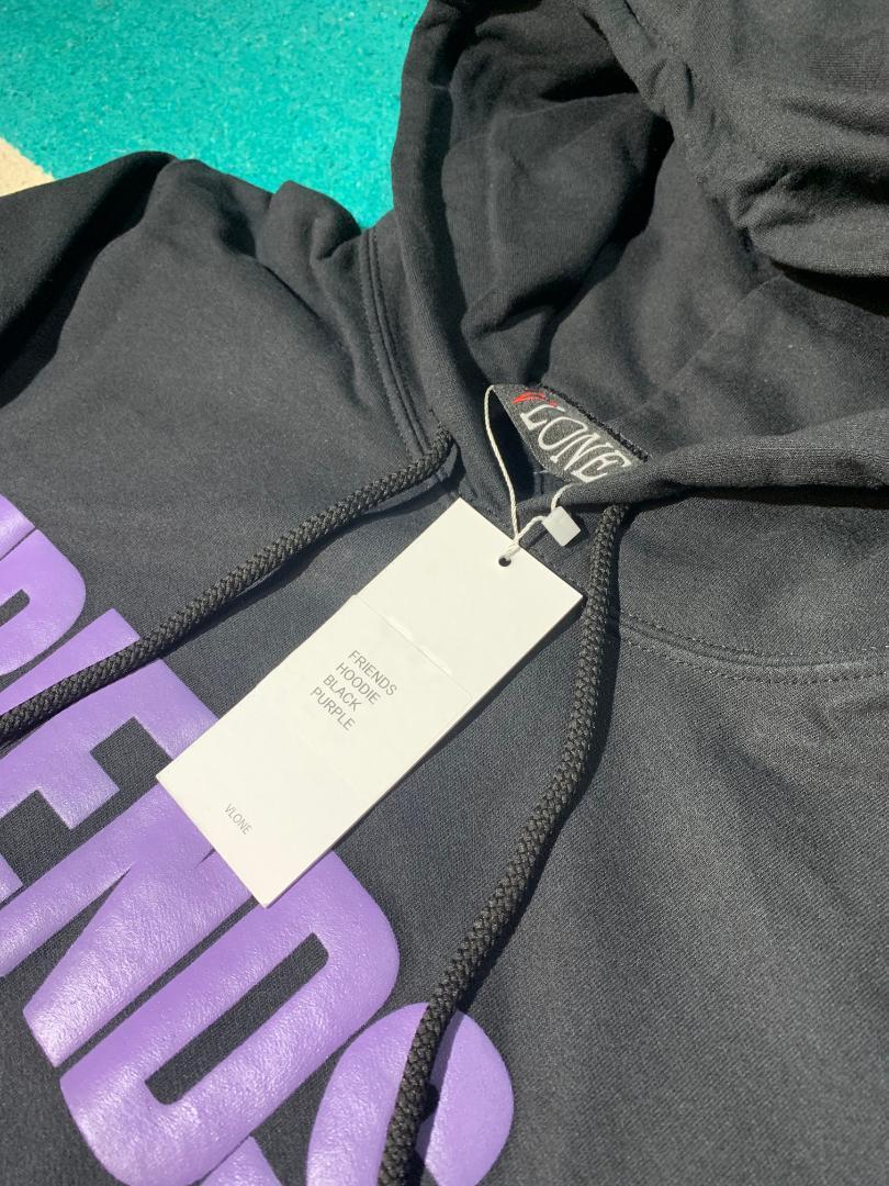 パーカー● VLONE FRIENDS HOODIE BLACK PURPLE size M ILKzi-m26300352219 ざいます
