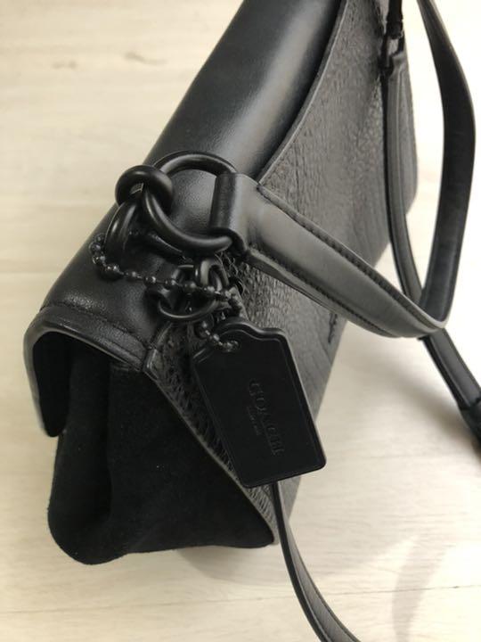 お買い得安い おお幅値下げ スウェード&レザー 黒 Yk9nV-m26304031479 coachショルダー手提げbag 低価品質保証