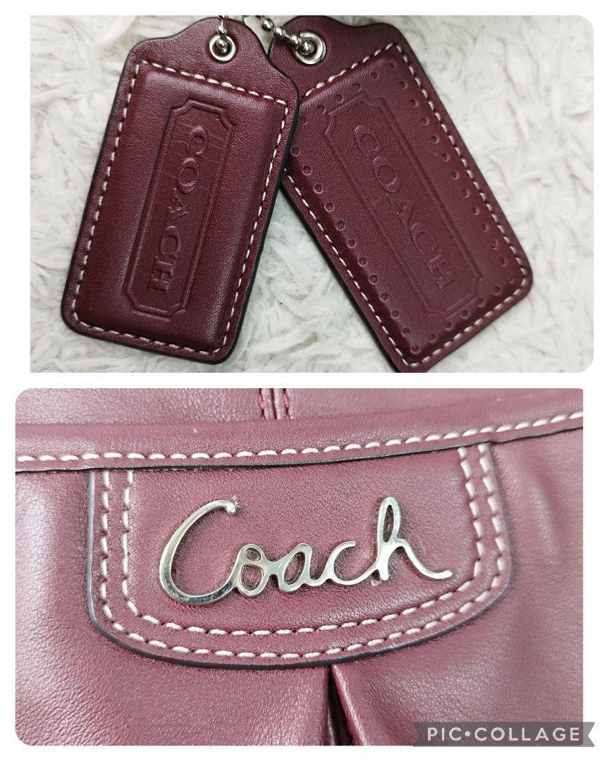 未使用級　コーチ　ワンショルダーバッグ　ボルドーカラー　2way レザー　タグ