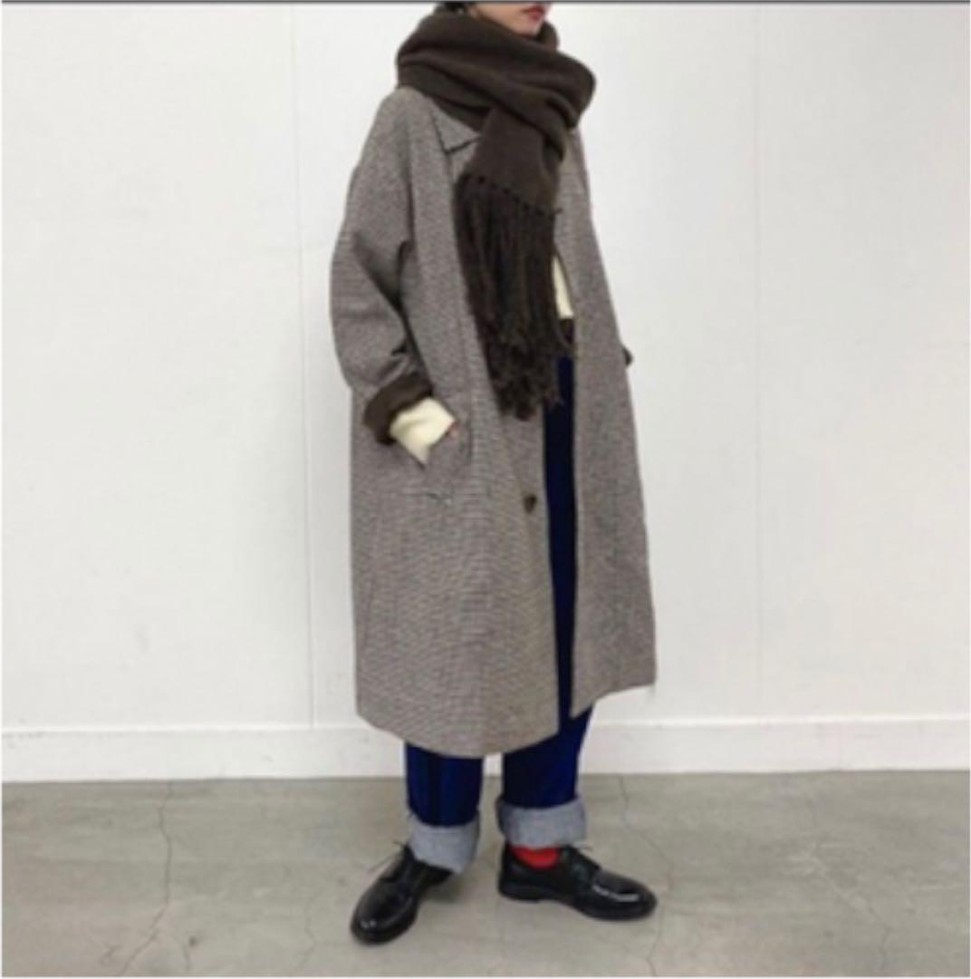 2022品質保証 FASHIRU woolブレンドステンカラーチェックコート anoL5-m26308295154 格安大得価