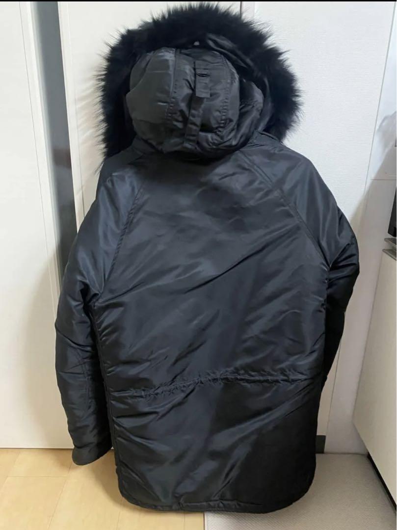 ALPHA INDUSTRIES ダウンジャケット S 黒 ファー付き