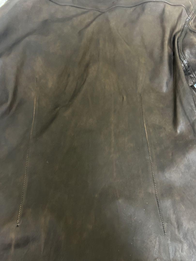 超人気新品 BACKLASH/レザーシャツ/Lサイズ/製品染め/M65タイプ/00s/初期 ジャケット・アウター