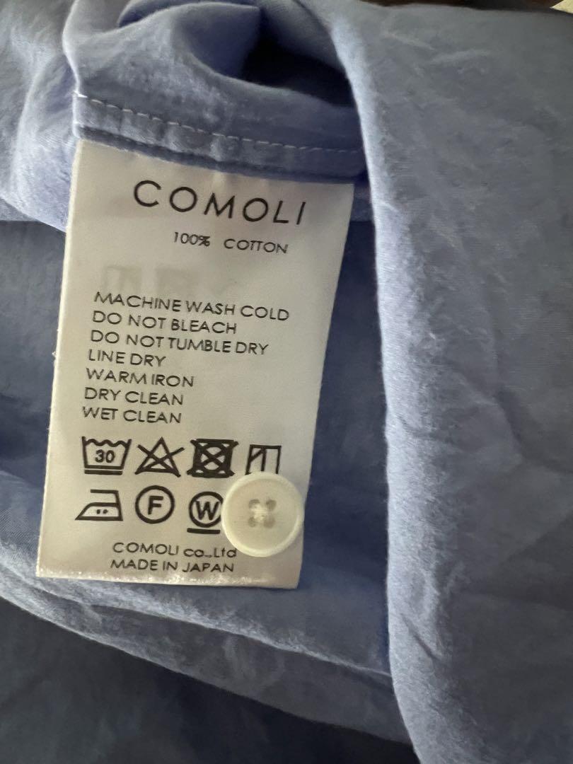 COMOLI バンドカラーシャツ