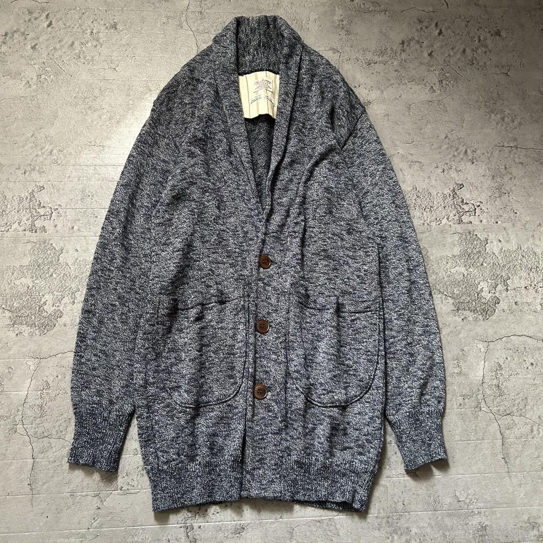 アナクロノーム 麻 サマー ニット ショールカラー カーディガン グレー系
