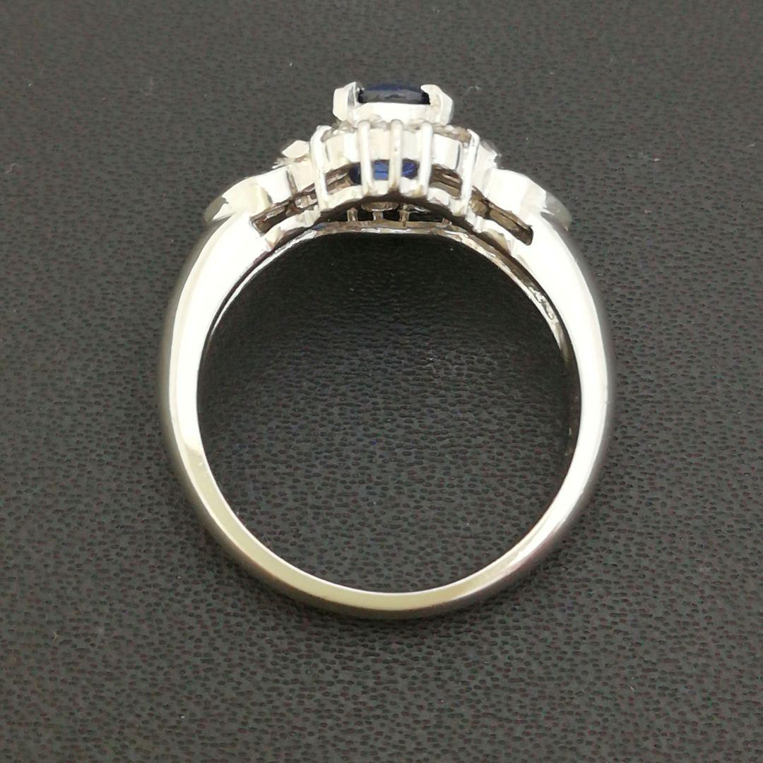 サファイア ダイヤモンド リング Pt900 プラチナ 1.0ct 鑑別書付