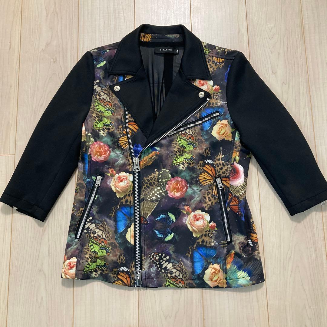 シヴァーライズ CIVARIZE ライダースジャケット　蝶　44