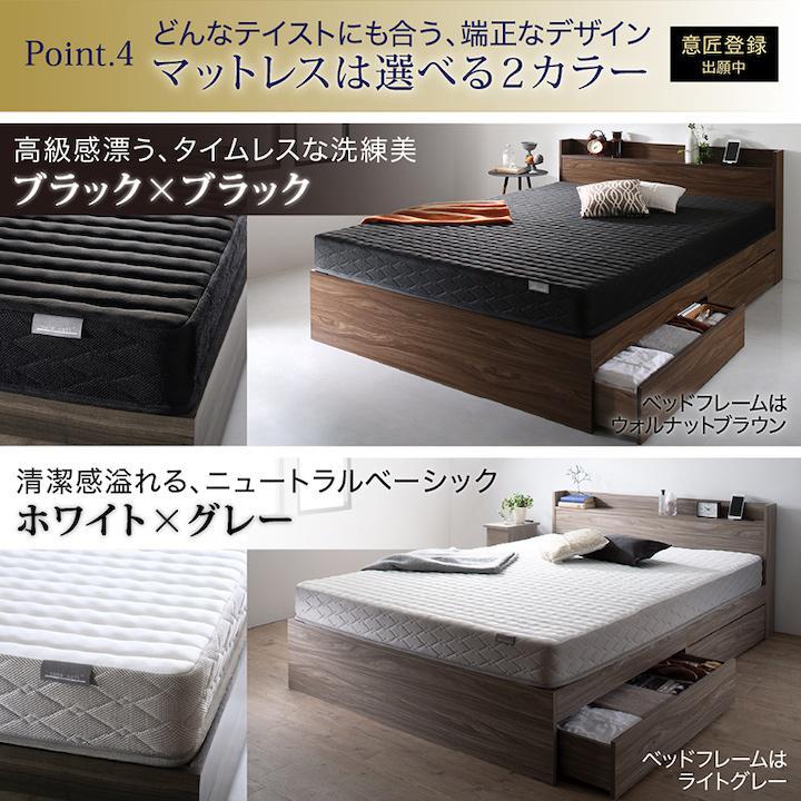新品 最安値 送料無料☆ セミダブルベッド マットレス付き 収納 ホワイト 18 画像2