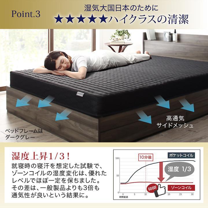 新品 最安値 送料無料☆ セミダブルベッド マットレス付き 収納 ホワイト 18 画像8