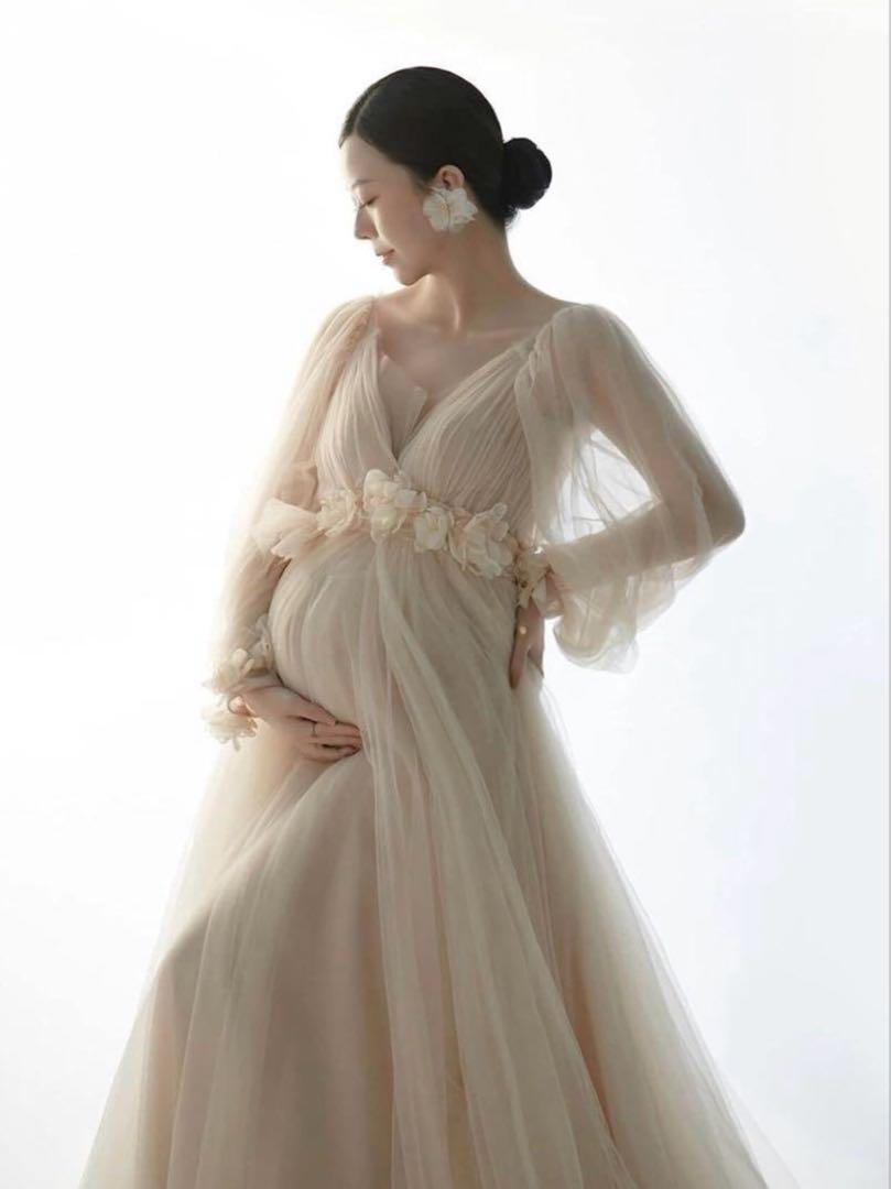 マタニティドレス マタニティフォト ドレス 前撮り 衣装 妊婦