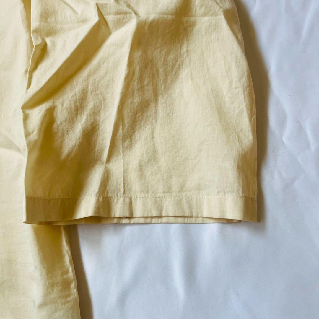 【未使用】CALEE キャリー 生成り ノーカラー 七部丈 シャツ XL