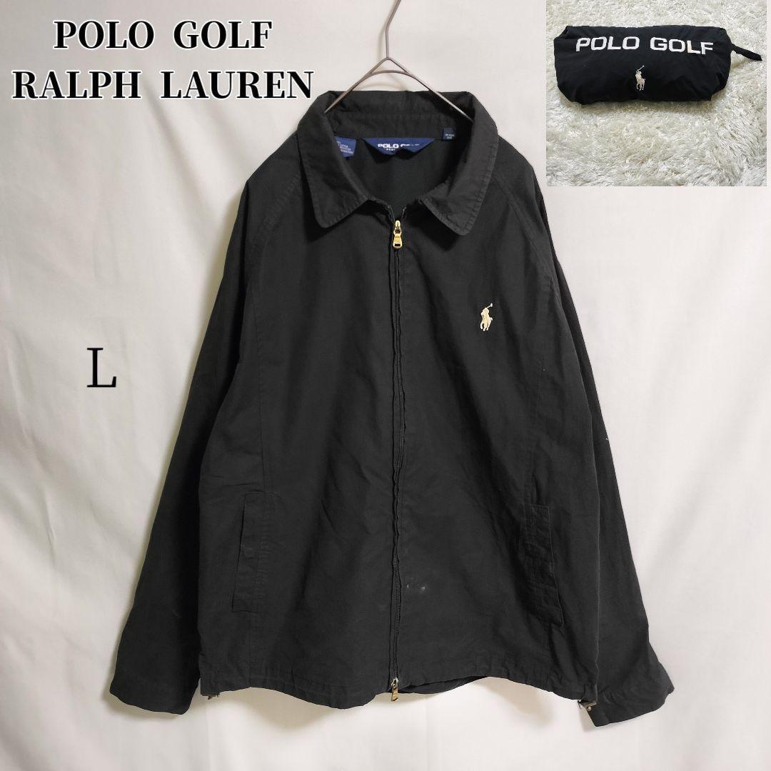 90s POLO GOLF スウィングトップ ブラック L 刺繍ロゴL Ralph Lauren