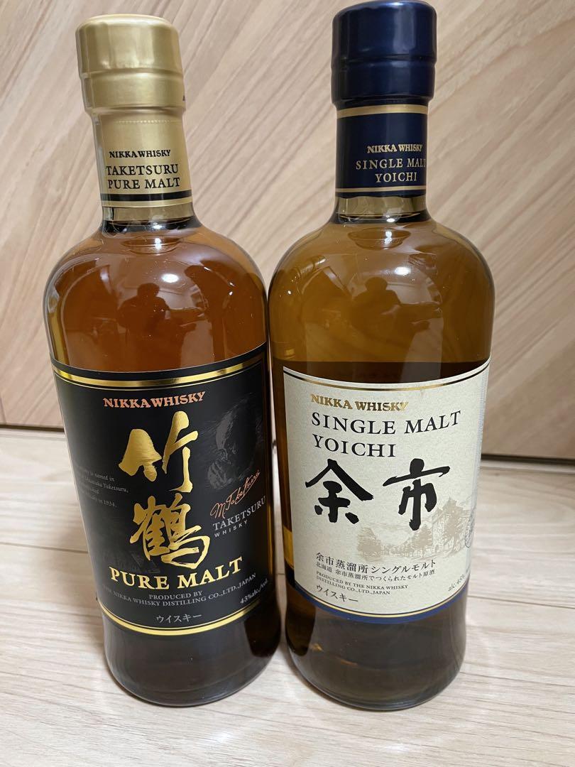 竹鶴（旧ラベル）700ml ＋ 余市 700ml 飲料・酒