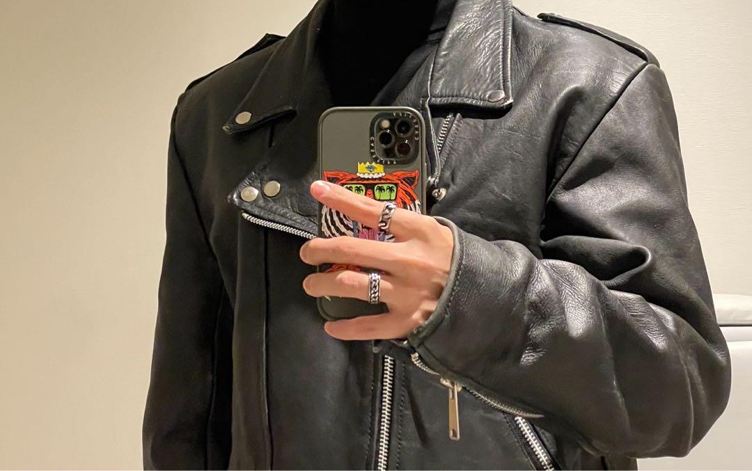 leather gold革ジャン