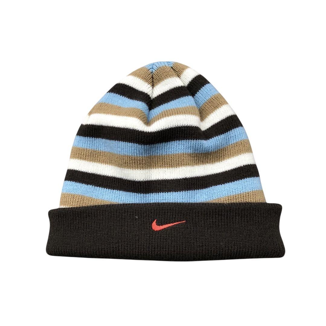 【00's】NIKE ビーニー　ニット帽　刺繍ロゴ　古着　vintage Y2K