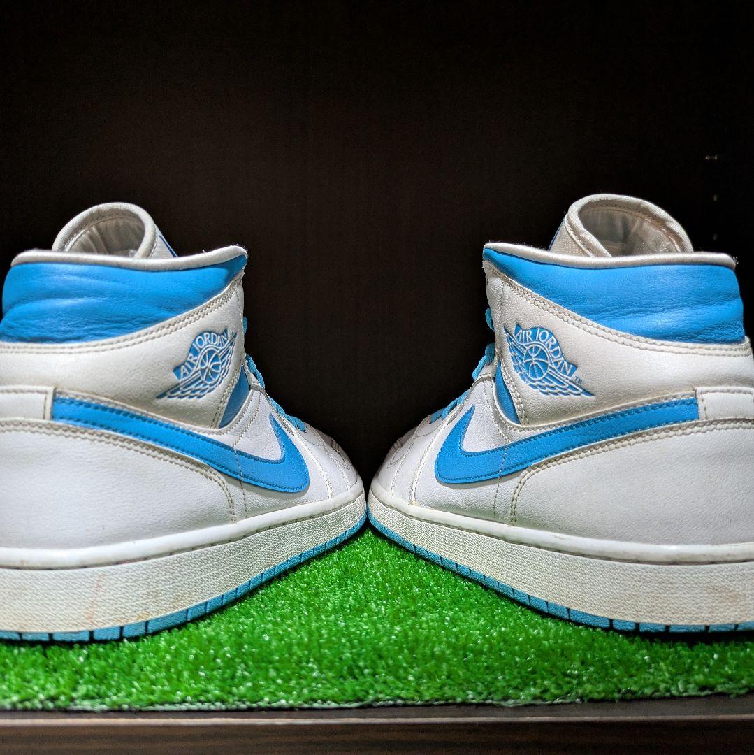 【超美品】★NIKE AIRJORDAN1 MID \"UNC\" ★スカイブルー