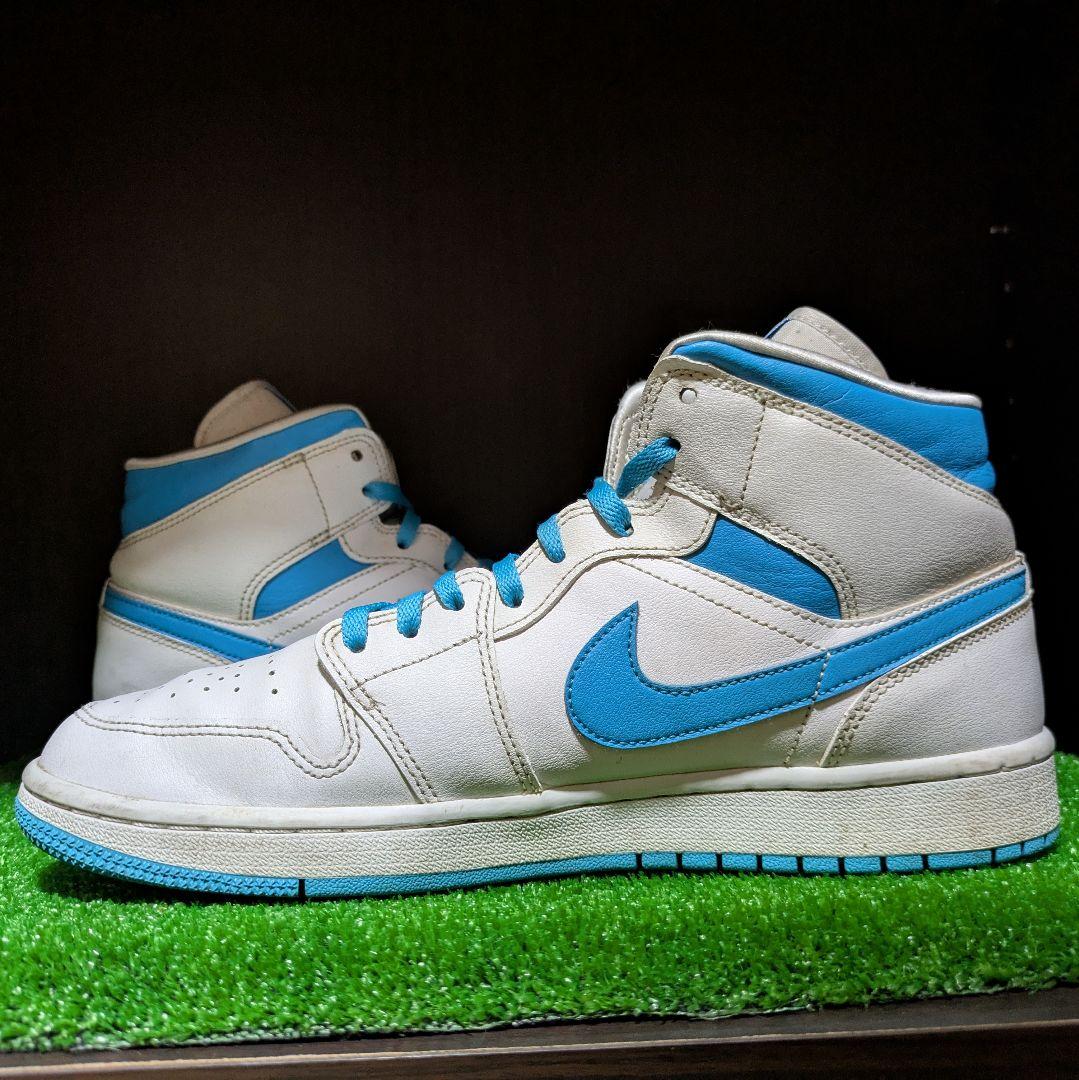 【超美品】★NIKE AIRJORDAN1 MID \"UNC\" ★スカイブルー