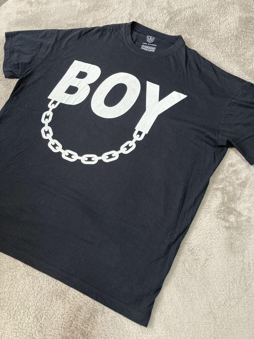 BOY LONG CLOTHING オーバーサイズ鎖プリントTシャツブラック
