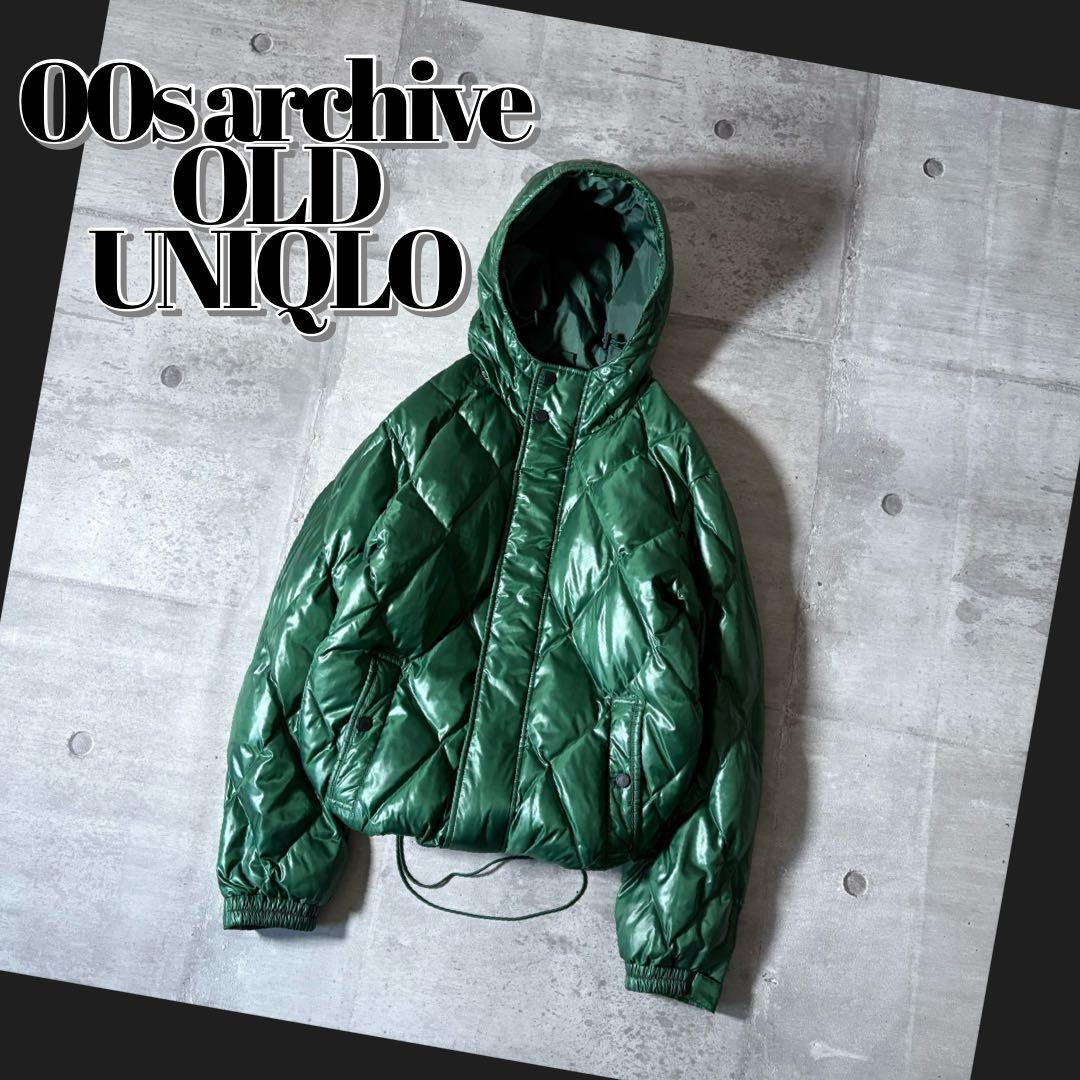 00s uniqlo ダイヤキルト ダウン パファージャケット 緑 SS・Archive