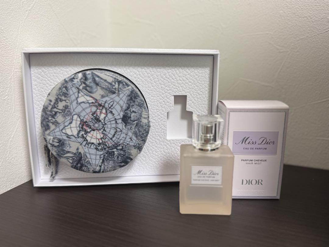 新品！Miss Dior ヘアミスト＋限定ポーチ ☆新品☆Miss Diorオードパルファンヘアーミスト&アクセサリー