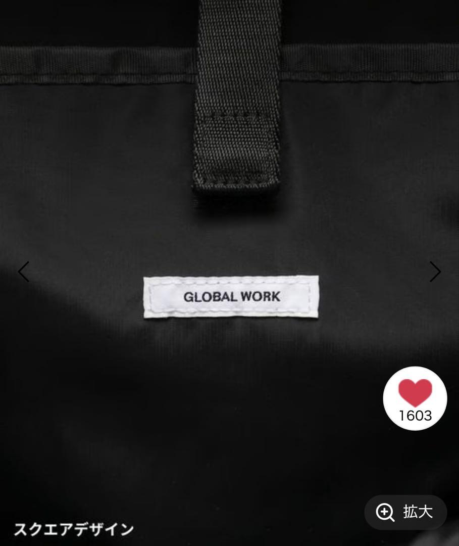 GLOBAL WORK リュック・バックパック ブラック 撥水