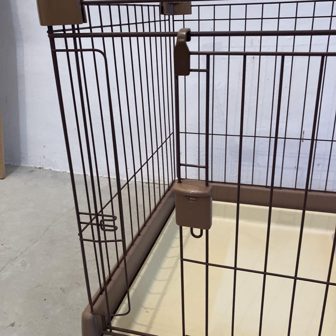 Richell お掃除簡単小型犬用 ペットサークル屋根・トイレ付
