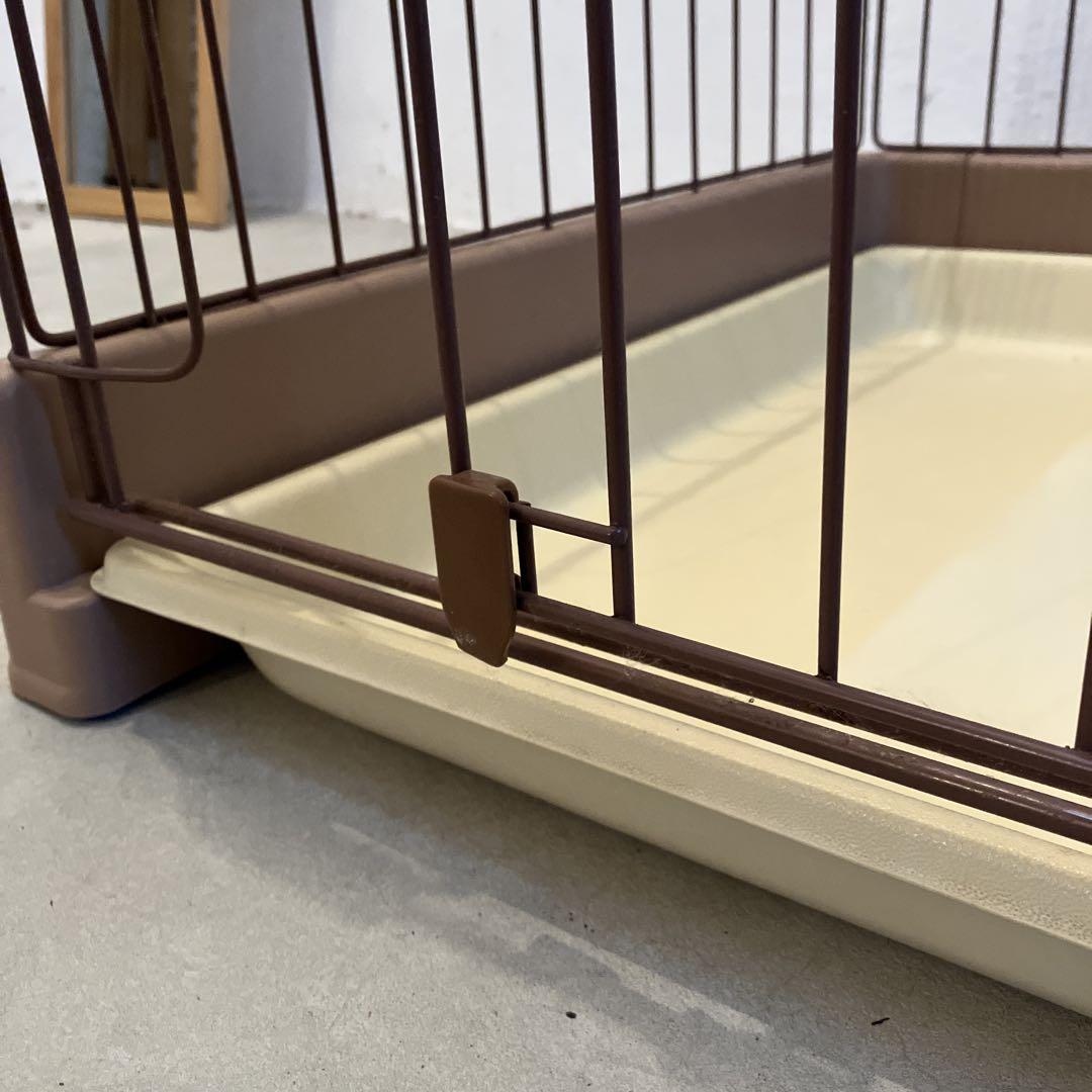 Richell お掃除簡単小型犬用 ペットサークル屋根・トイレ付