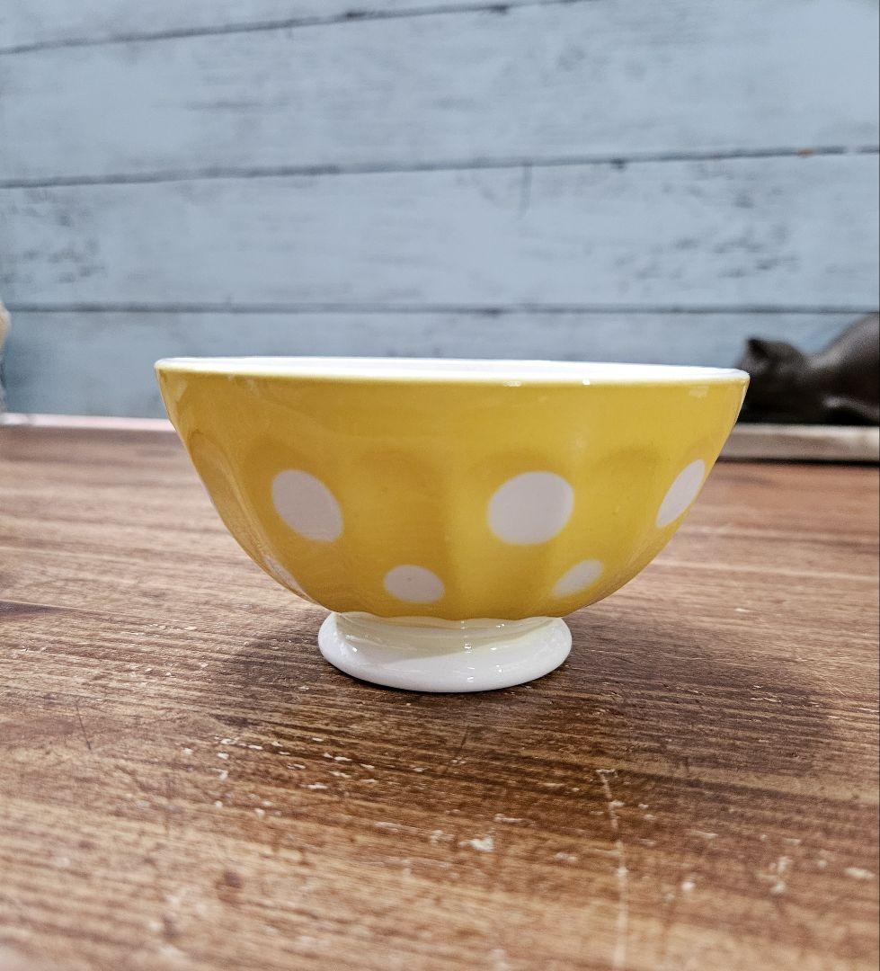 フランスアンティーク 小振りなカフェオレボウル 器 サルグミンヌ ドット柄コーヒー・ティーカップ