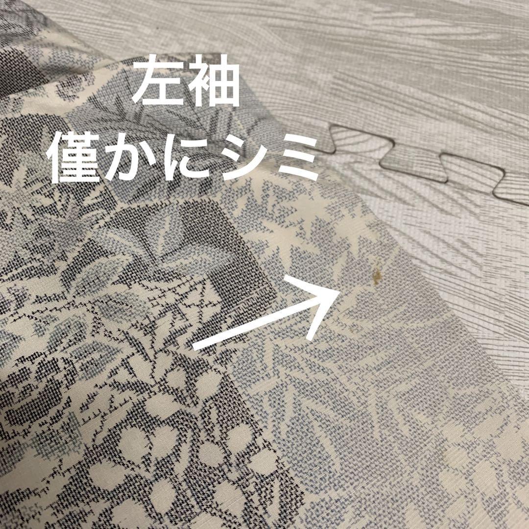 単衣仕立て 白大島紬 美しい絣 正絹 G-709