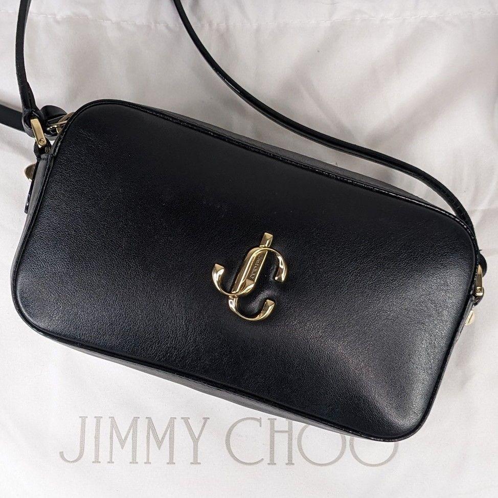 美品　ジミーチュウ　ショルダーバッグ　カメラバッグ　ゴールドロゴ 0JC　レザー