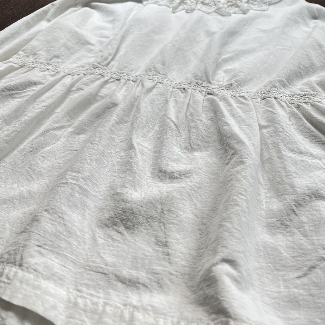 半額sale - タイムセールをお見逃しなく 45R インドカディdeレースカラーTシャツ ブラウス ホワイト 白 トップス
