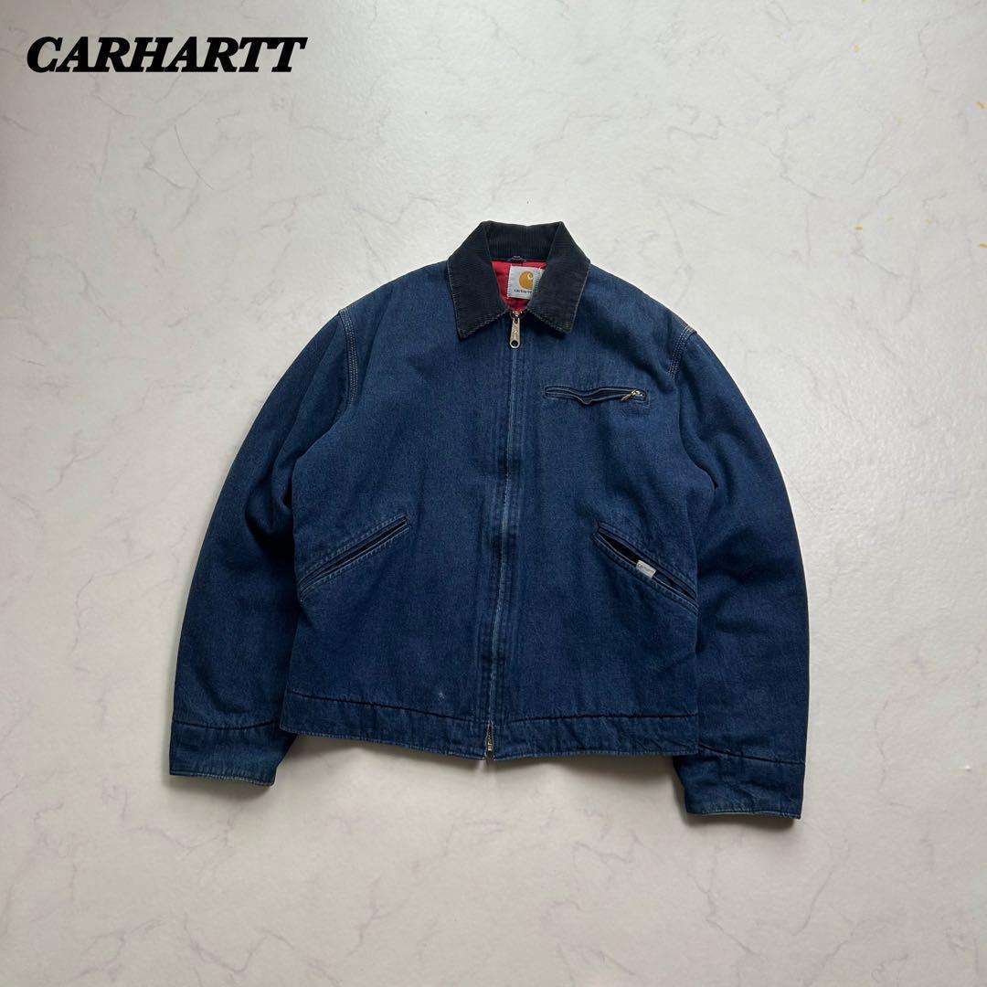 A/W 80s Carhartt カーハート デニム デトロイトジャケット 38 USA製】80s カーハート ⭐︎100周年 デニムジャケット JU108 40