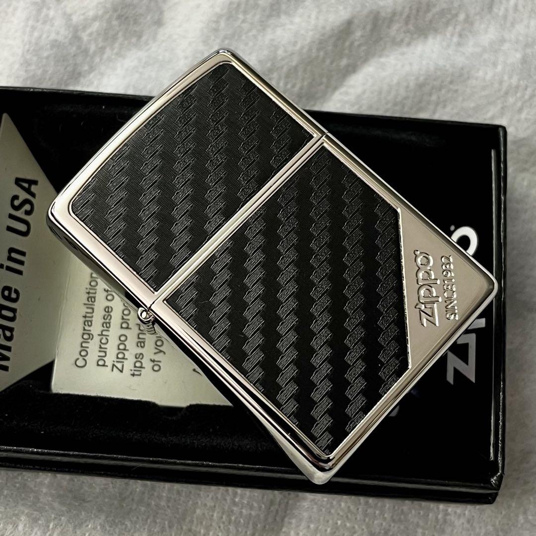 ZIPPO ブラックカーボン　新品　シンプル　かっこいい　ジッポー　プレゼント