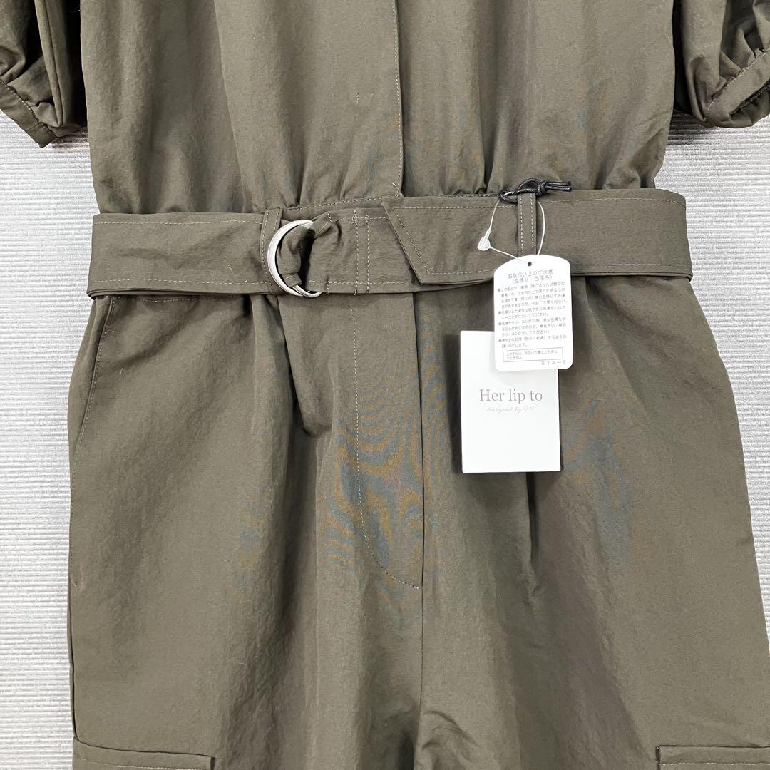 １着でも送料無料 Her Jumpsuit Belted Sleeve Volume to lip サロペット・オーバーオール・オールインワン