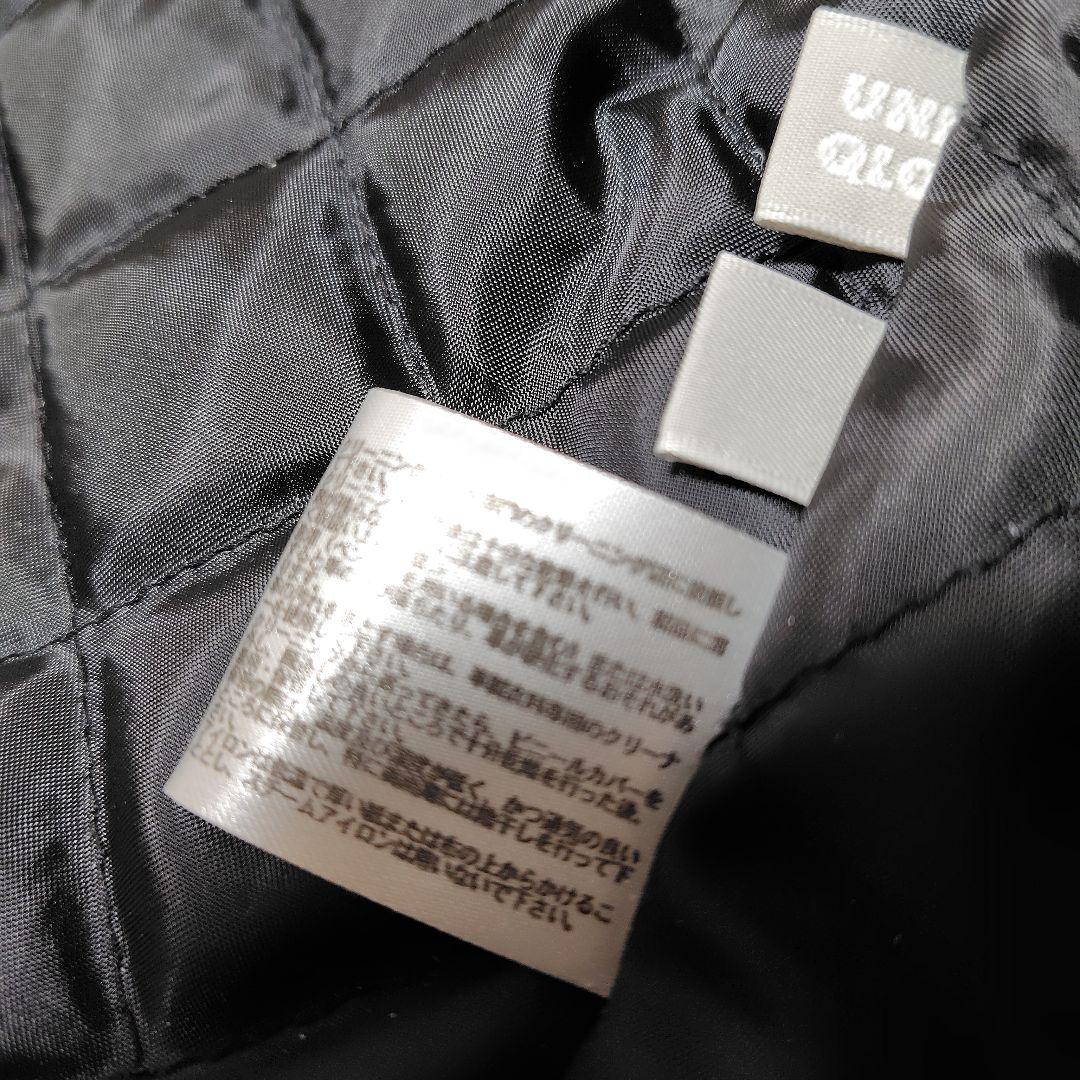 【2025正規激安】 UNIQLO 黒 中綿 厚手牛革 ライダース シングル レザージャケット ジャケット・アウター