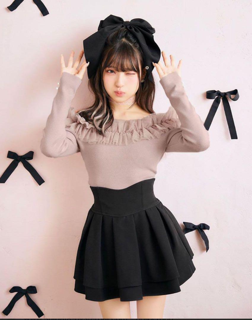 ミシェルマカロン　美脚スカート　ブラック　M
