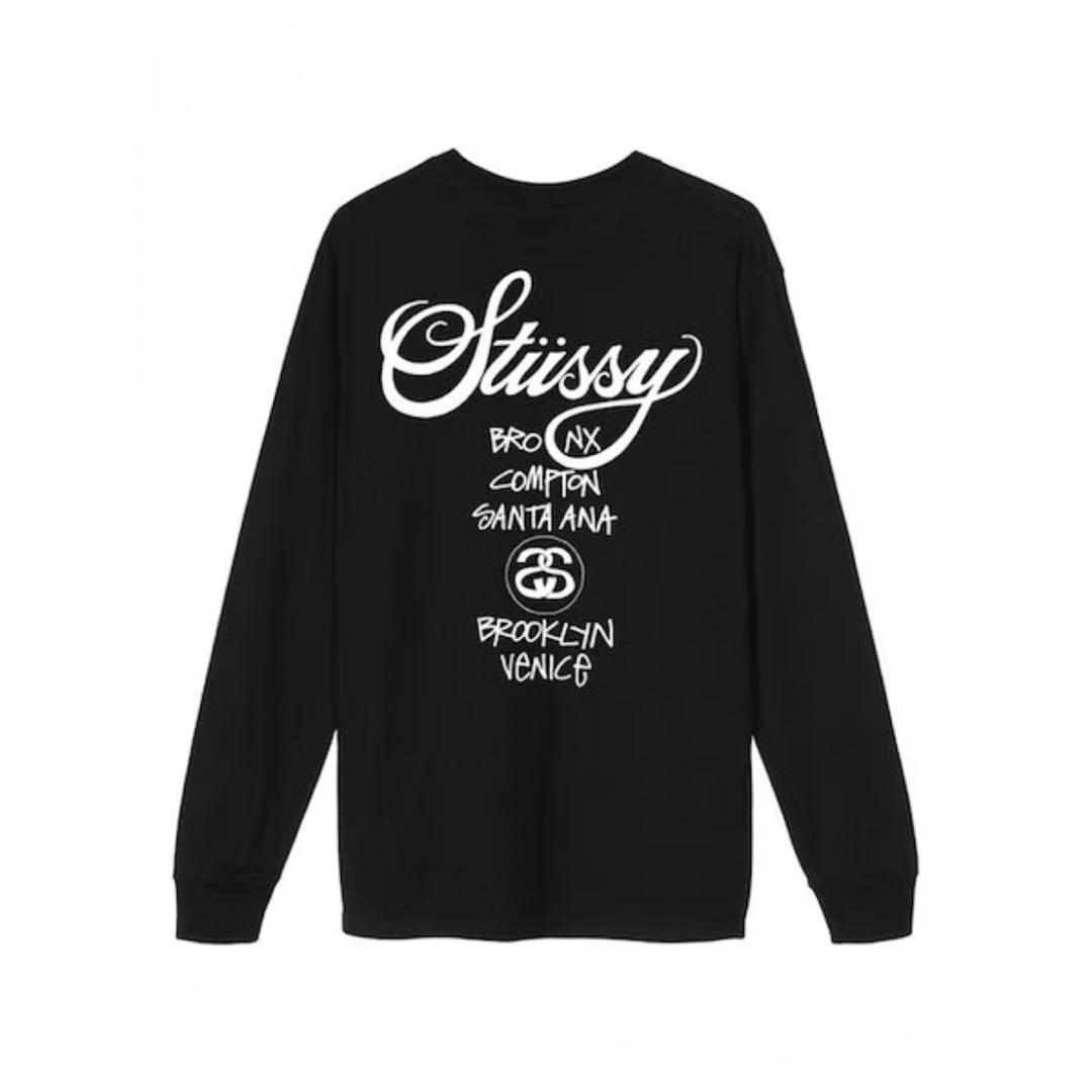 ❗️期間限定SALE❗️ステューシー ワールド ツアーロングTシャツ ブラックXXL