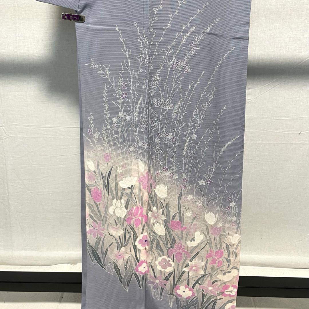 D151 夏着物　訪問着　やまと誂製　花模様　絽　正絹　極美品