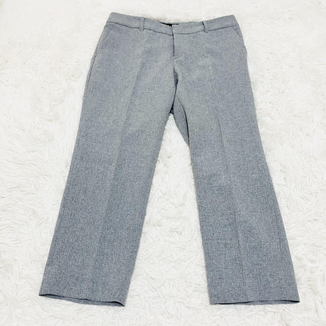 極美品 インディヴィ スーツ ノーカラージャケット パンツ セットアップ グレー